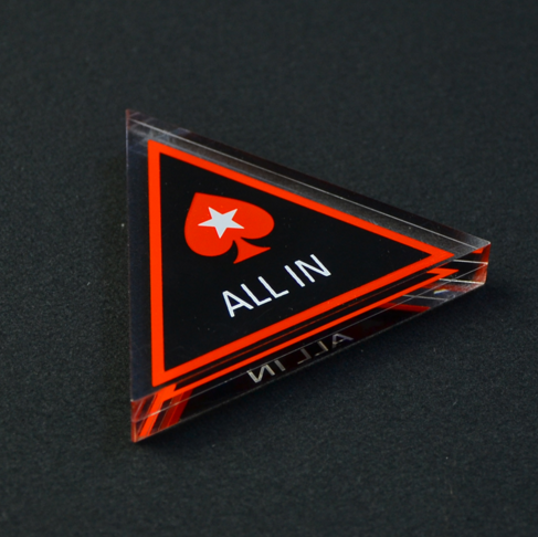 Poker All In Button Triangle Acrylic Cards Guard