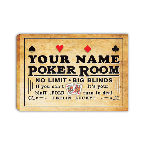 Personalized Poker Room Casino Stretched Canvas Print