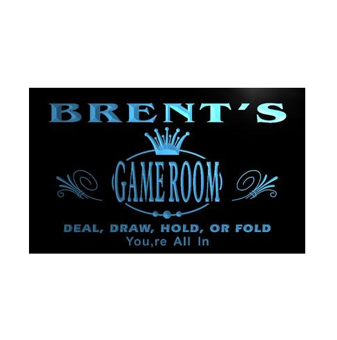 Brent's Poker Game Room Custom Personalized Name