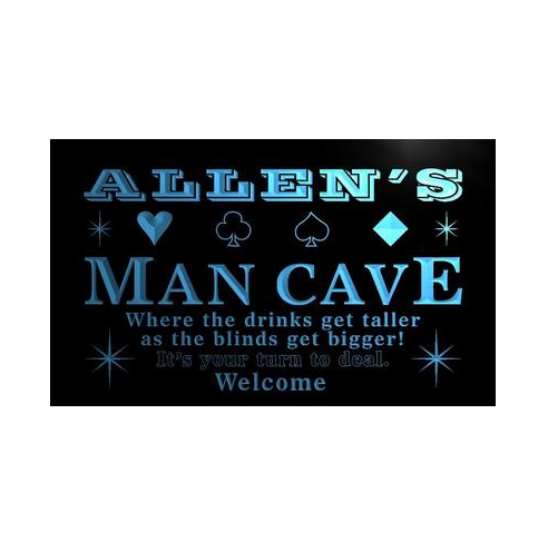 Allen's Man Cave Poker Room Custom Personalized