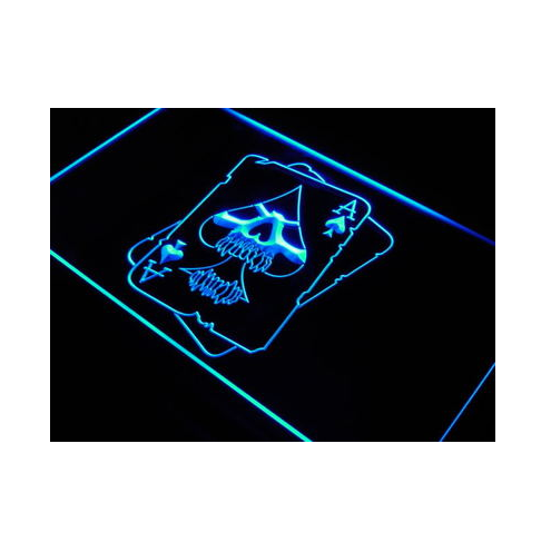 Skull Ace Poker Room Decor Neon Light Sign