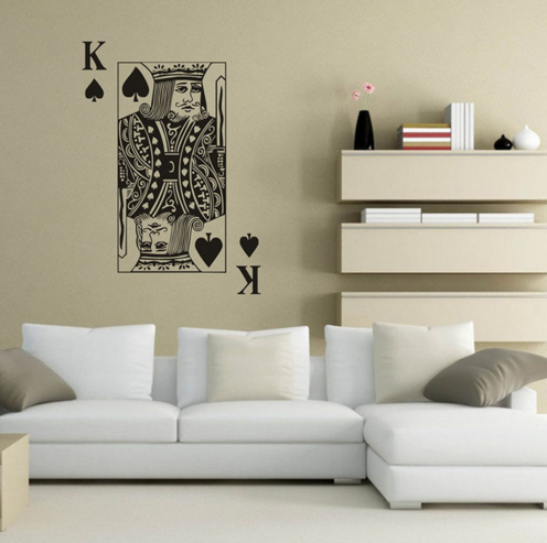 Vintage wall applique poster kidsroom poker face K